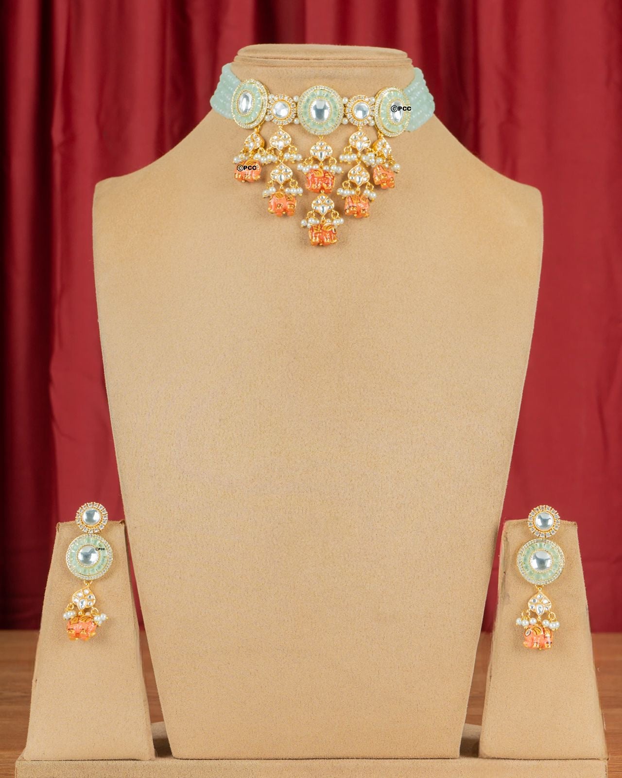 Polki Kundan Choker Necklace Set