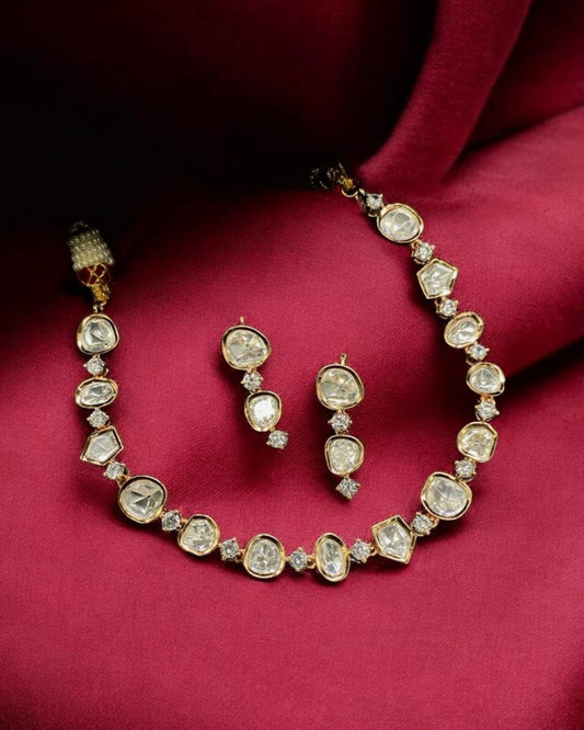 Moissanite Kundan Necklace Set