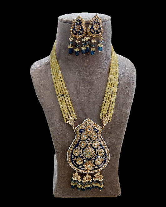 Long Kundan Beads Necklace Set