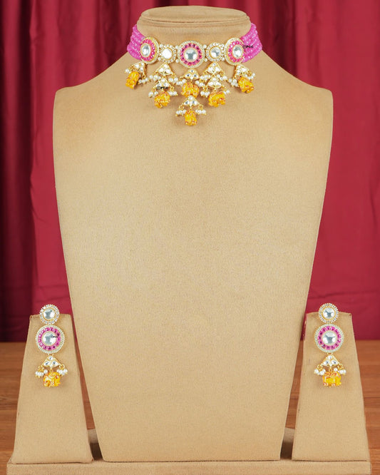 Polki Kundan Choker Necklace Set