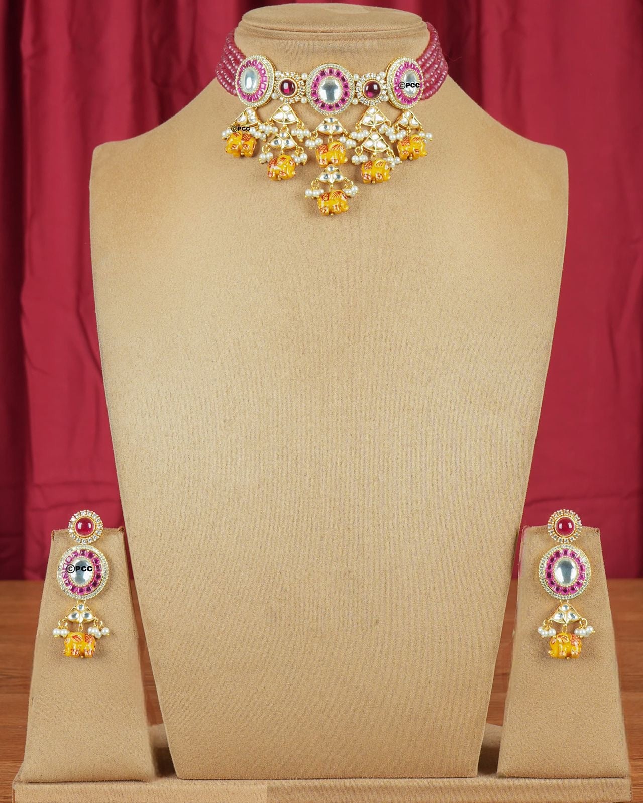 Polki Kundan Choker Necklace Set