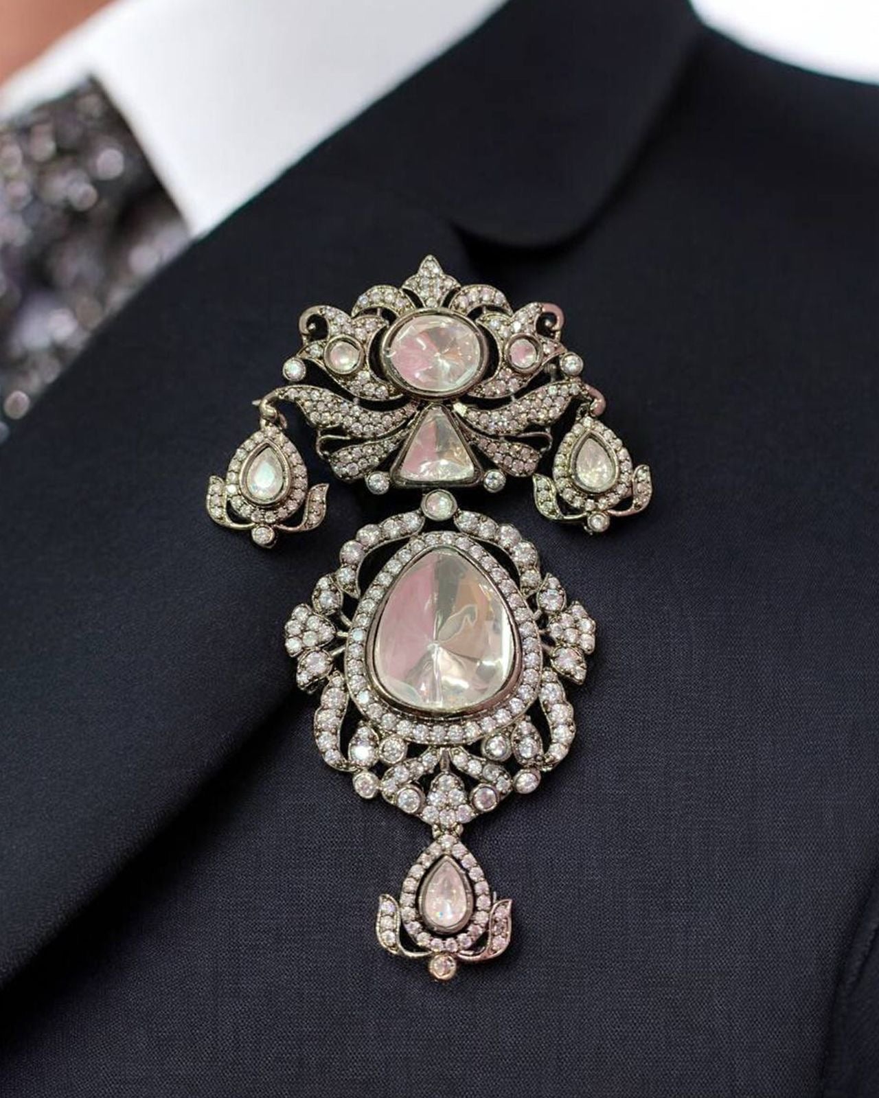 Victorian Polki Mens Brooch