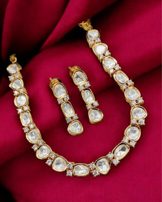 Pure Brass Kundan Set