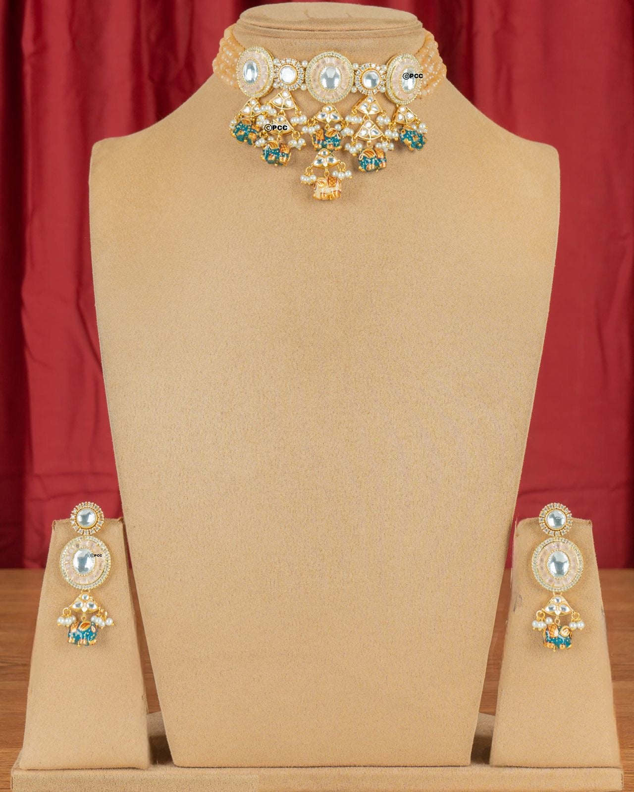 Polki Kundan Choker Necklace Set