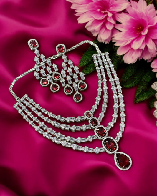 4 Layered Ruby Diamond Set