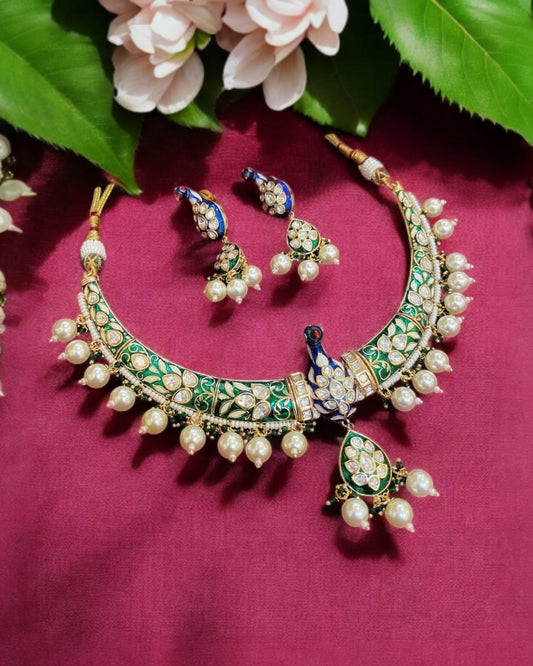 Meenakari Pearl Necklace Set