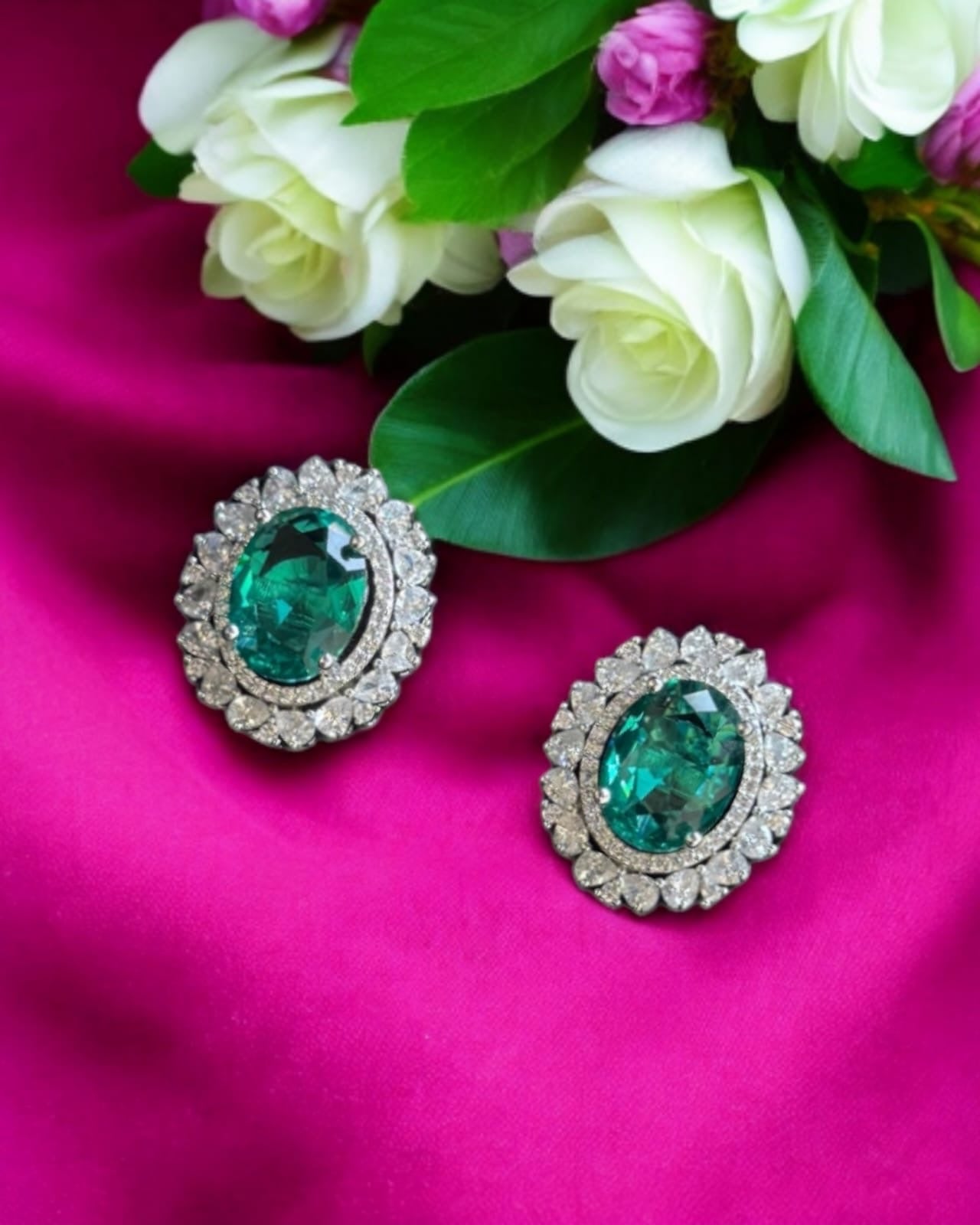 Oval Emerald Earrings