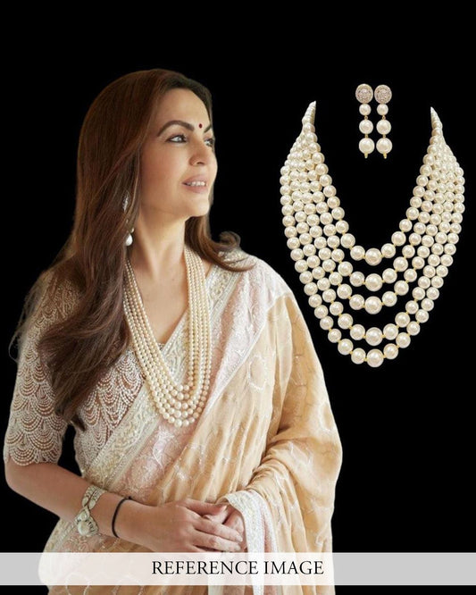 Nita Ambani Inspired Pearl Necklace Set