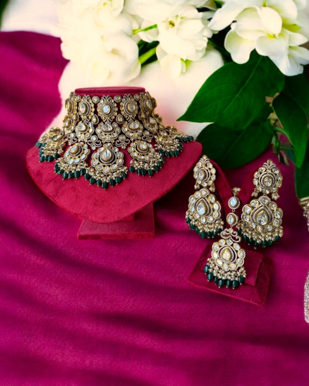 Royal Emerald Bridal Necklace Set