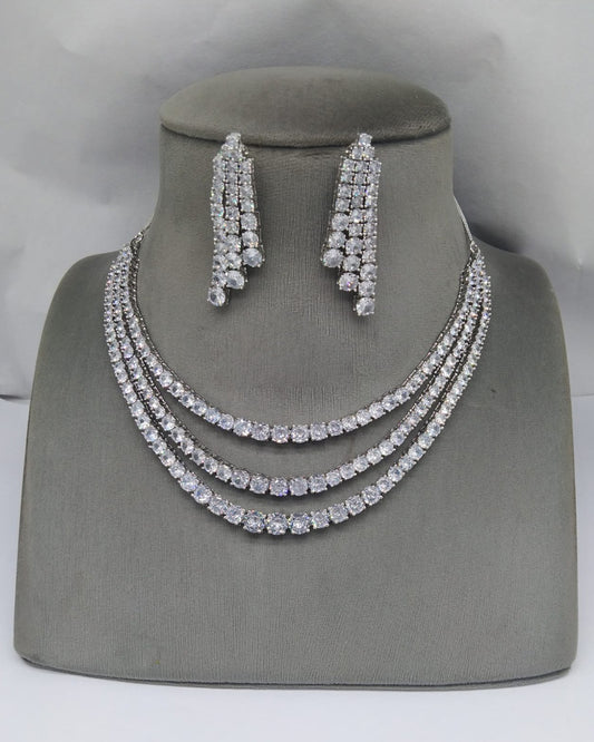 Layered Diamond Necklace Set