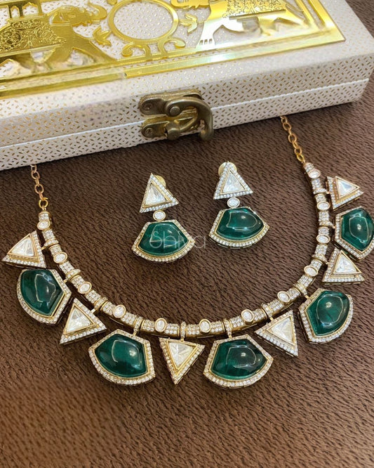 Designer Emerald Necklace Set