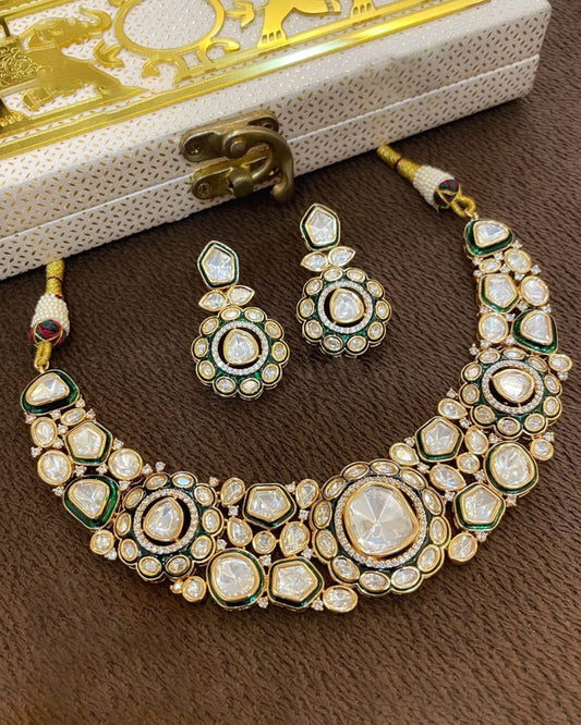 Kundan Uncut Polki Bridal Choker Set