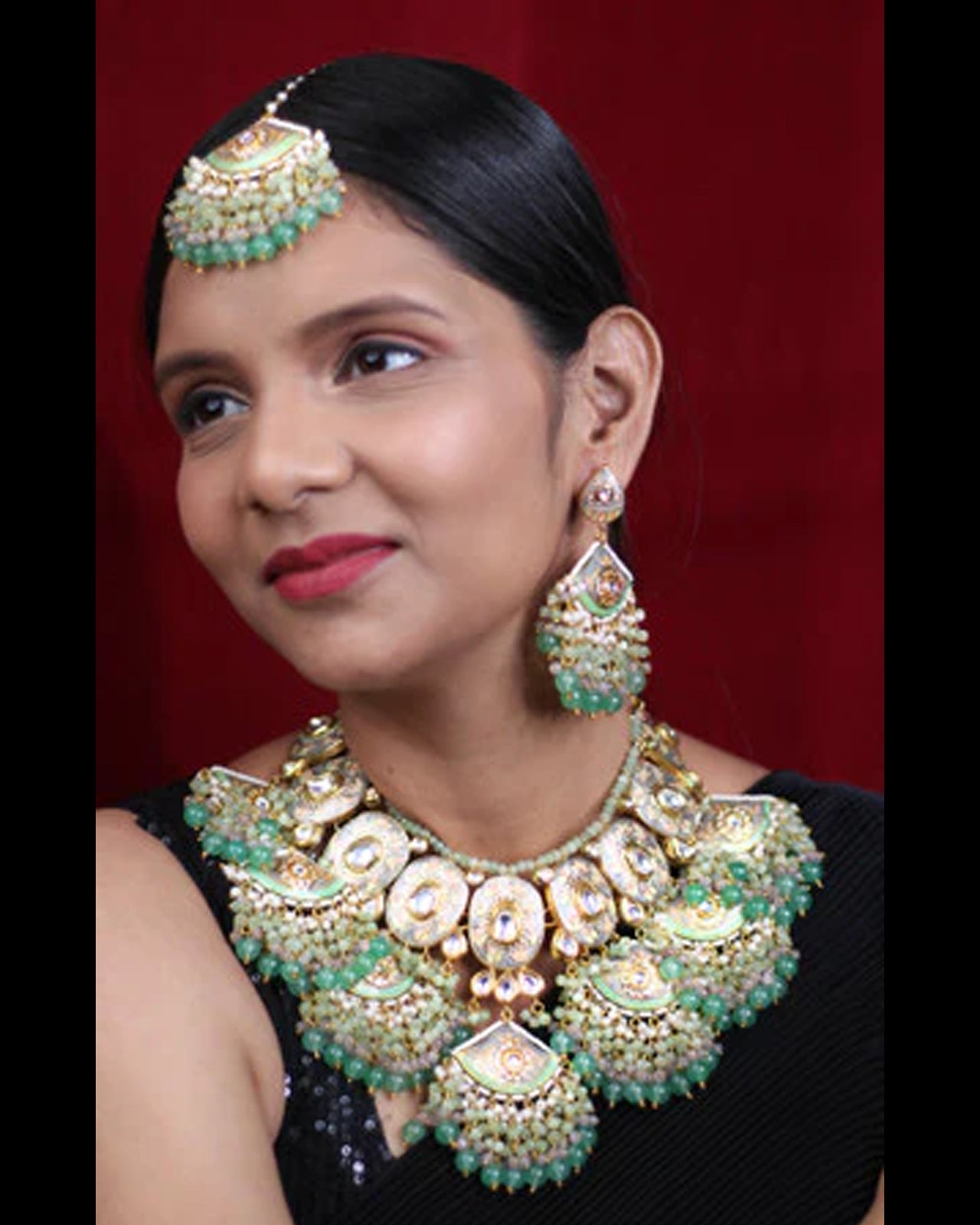 Brass Golden Bridal Jewellery Set at Rs 1125/set in Mumbai | ID: 21621286197