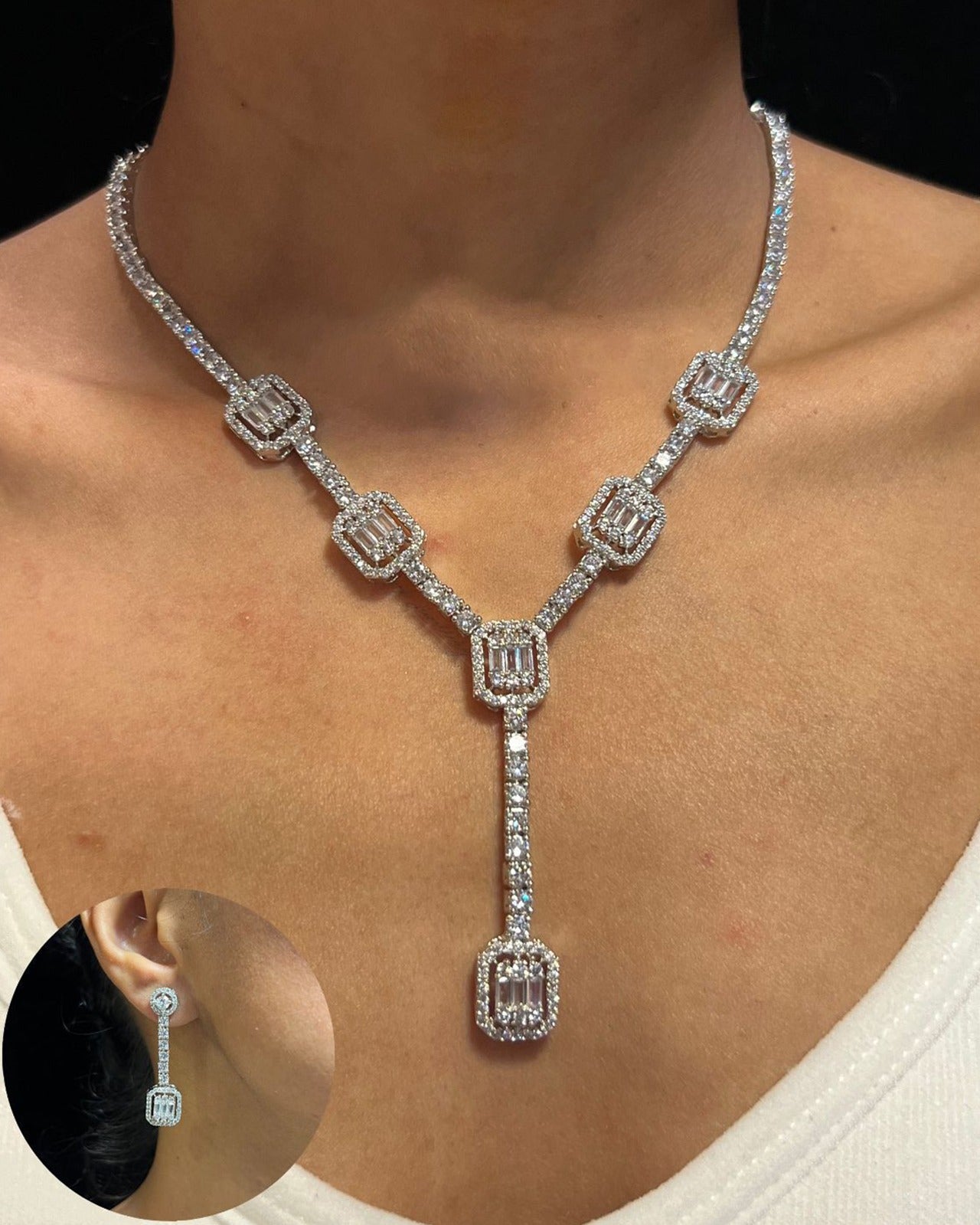 Luxury Baguette Necklace Set