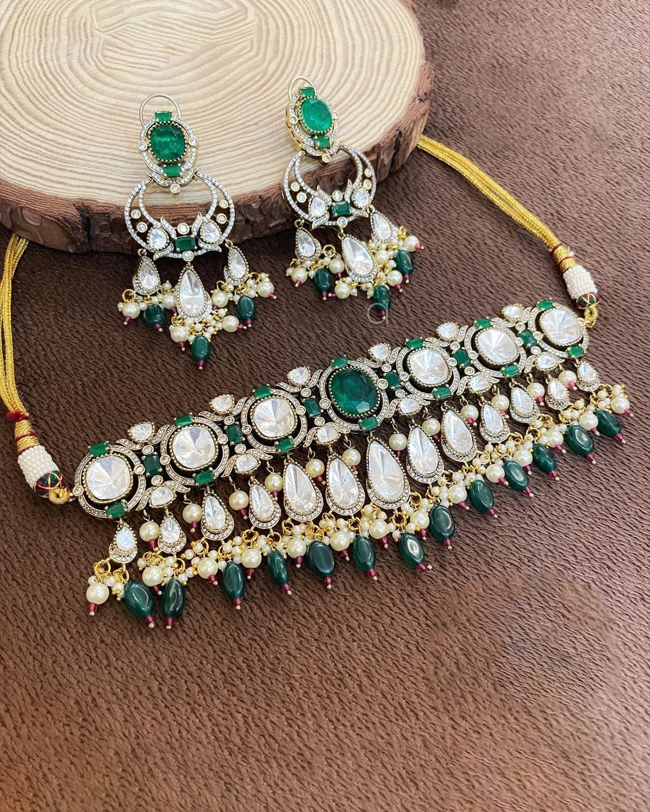 Sara Khan Inspired Moissanite Necklace Set