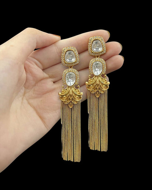 Golden Polki  Earrings