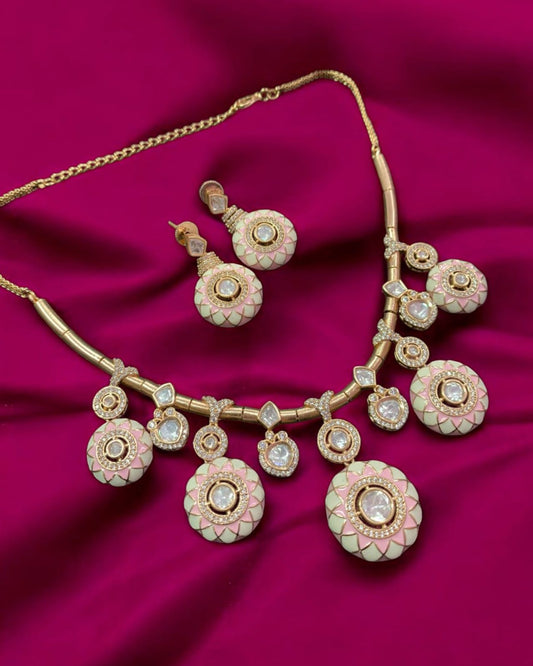 Pink Delicate Necklace Set