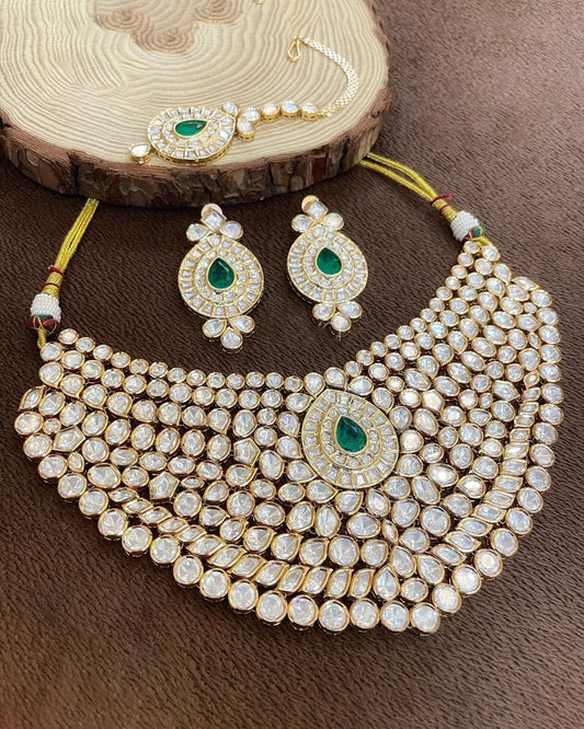 Fine Kundan Polki Bridal Necklace Set