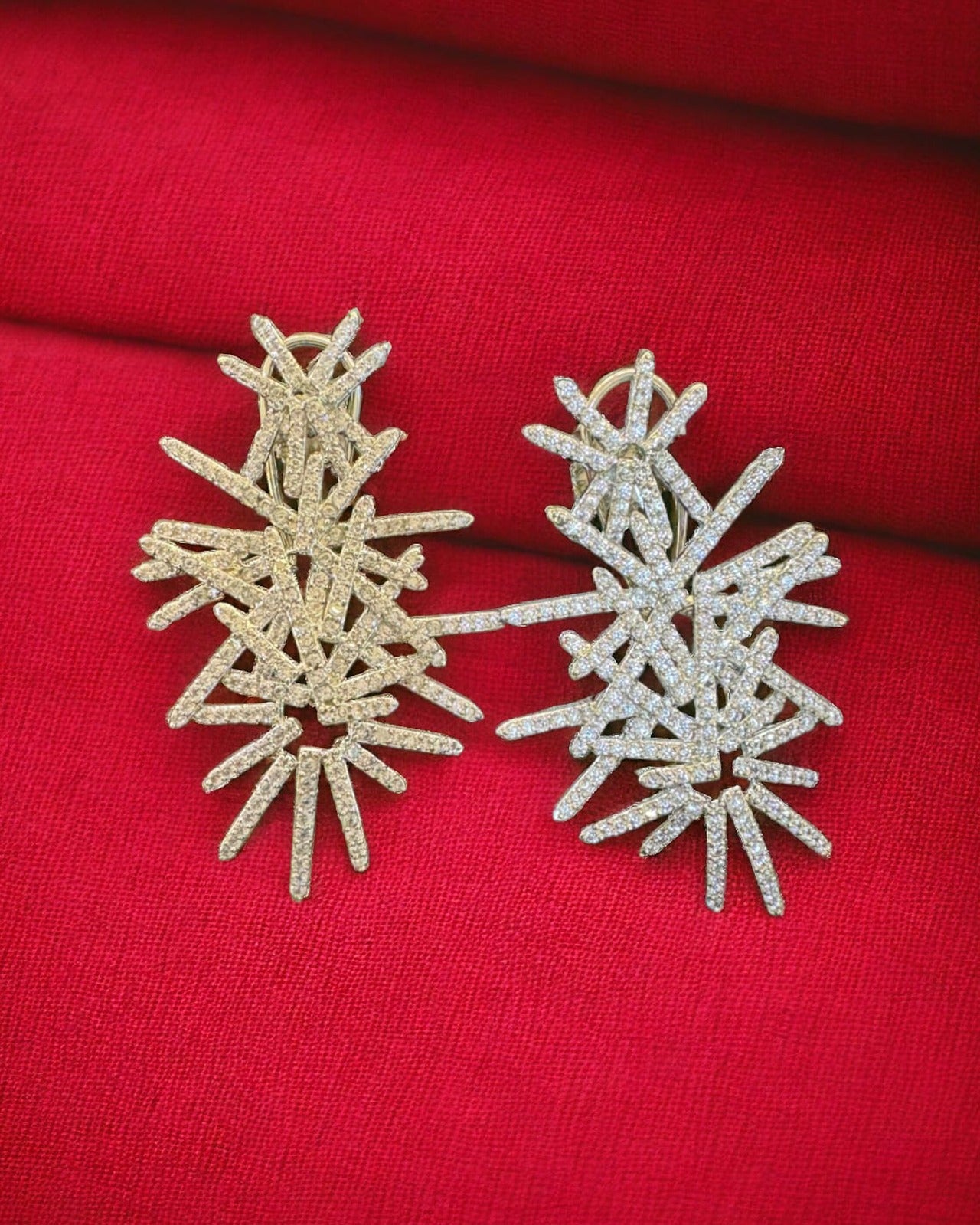 Star Burst Diamond Earrings