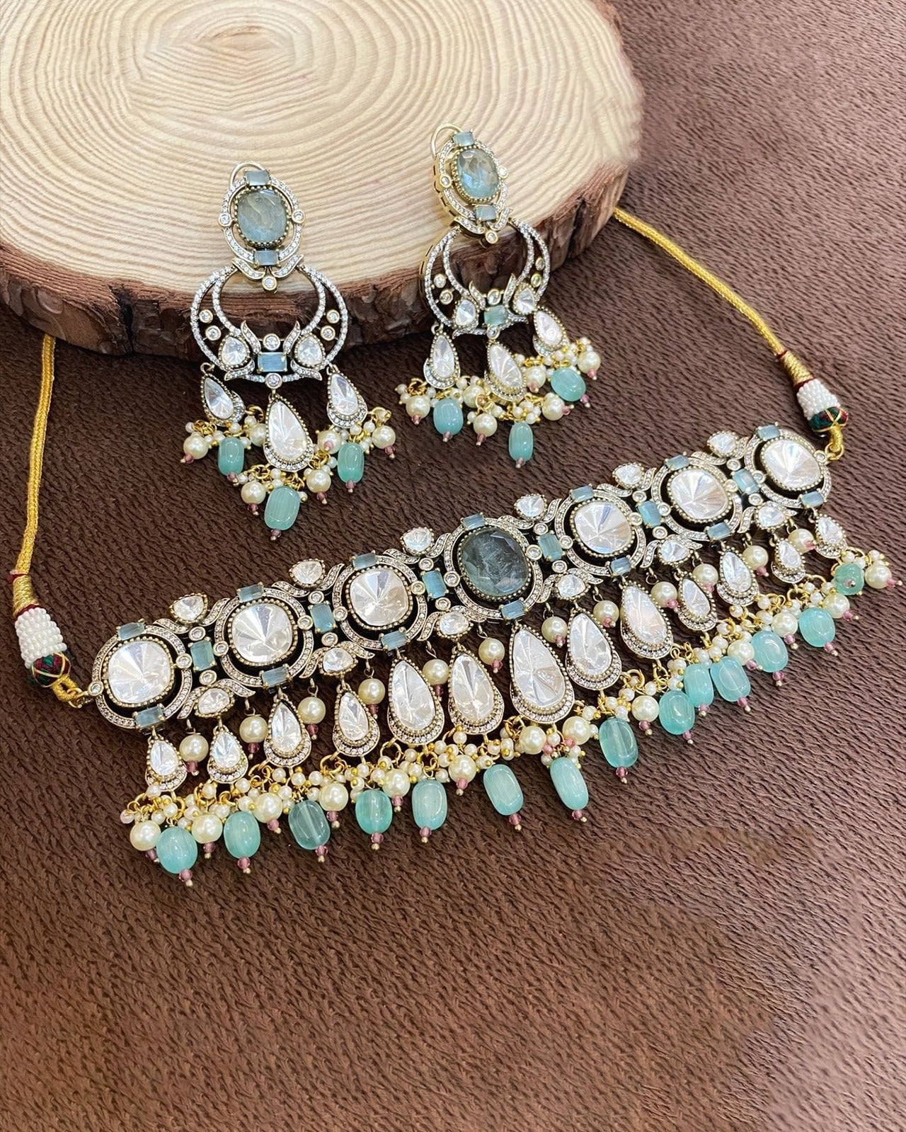 Sara Khan Inspired Moissanite Necklace Set