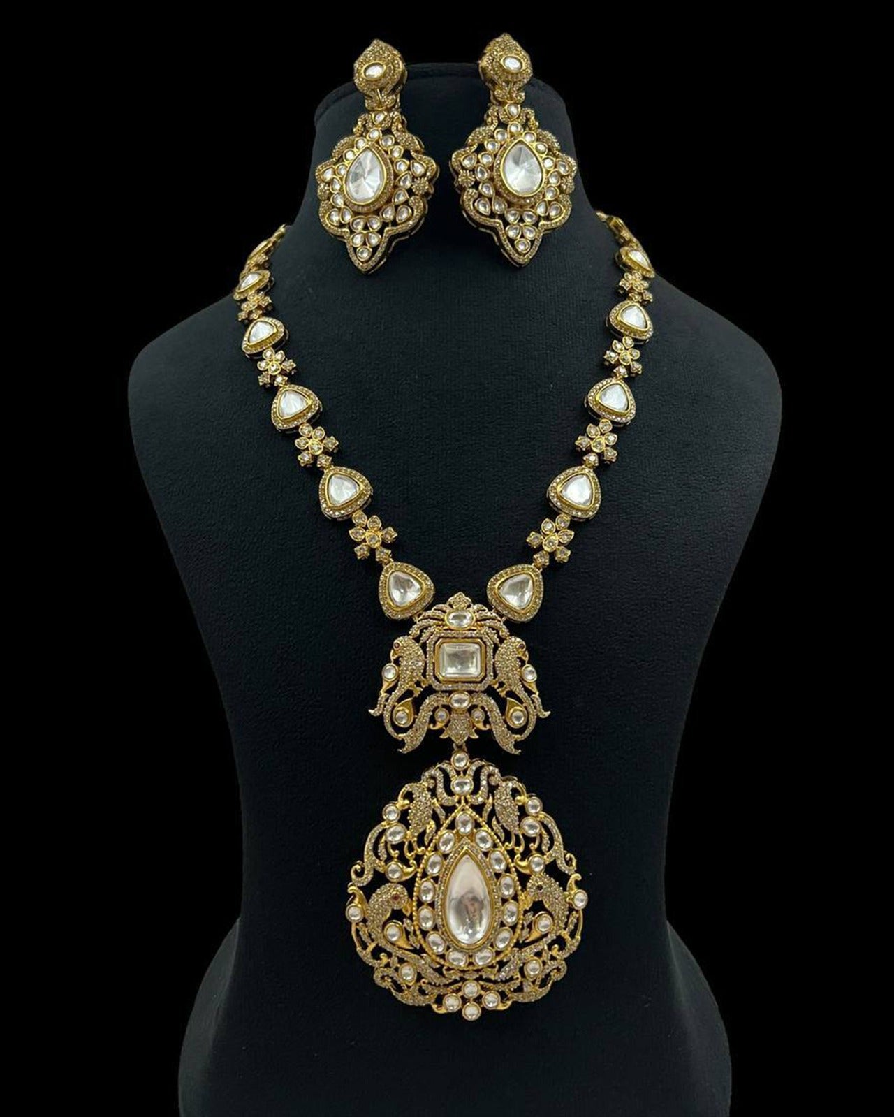 Victorian Polki Long Kundan Necklace