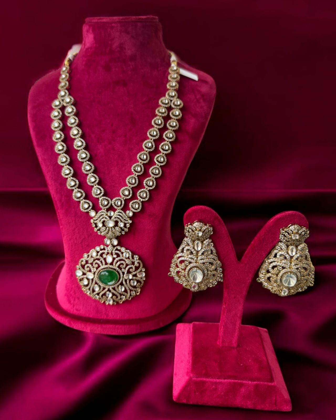 2 Layered Statement Kundan Necklace Set