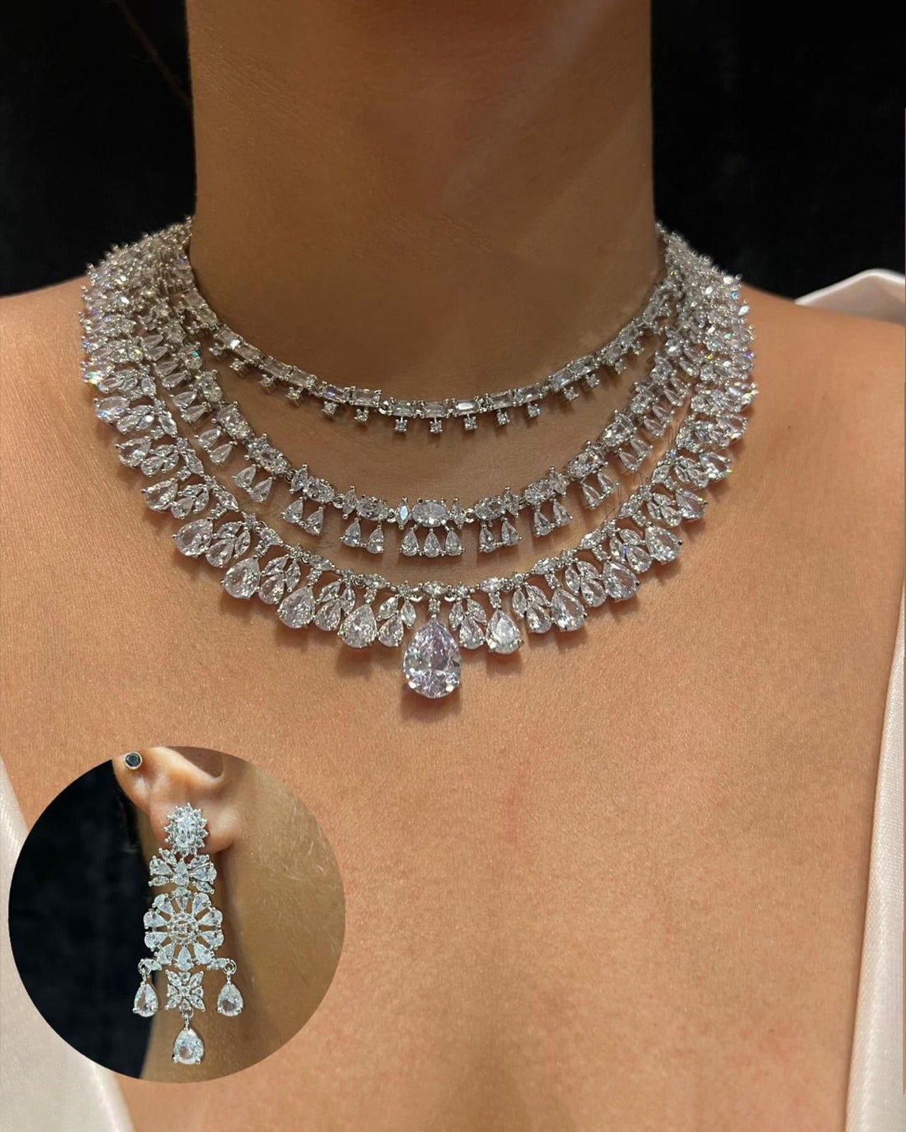 Elegant Trendy Layered Diamond Necklace